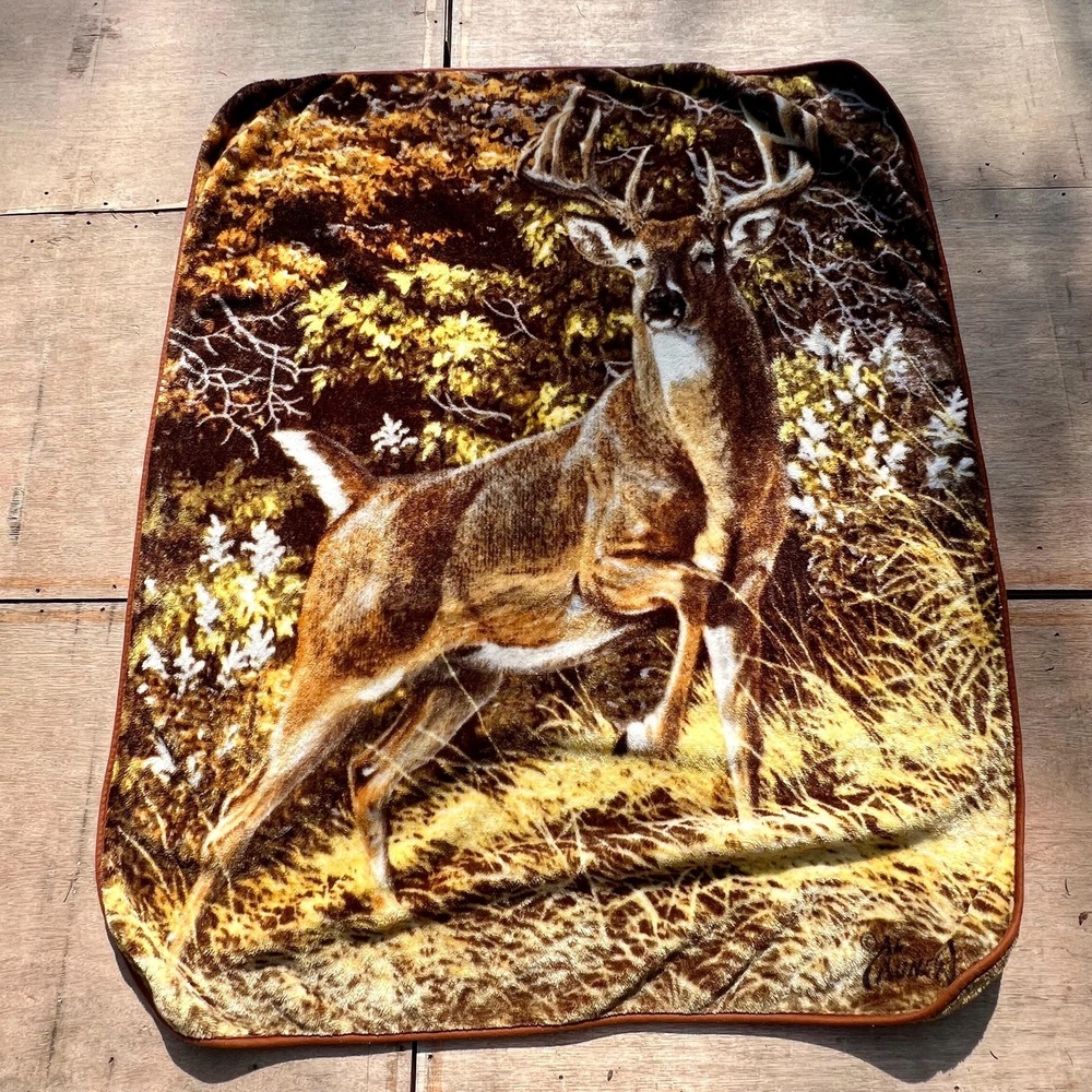 Vintage Deer Fleece Throw Blanket | 50x60"